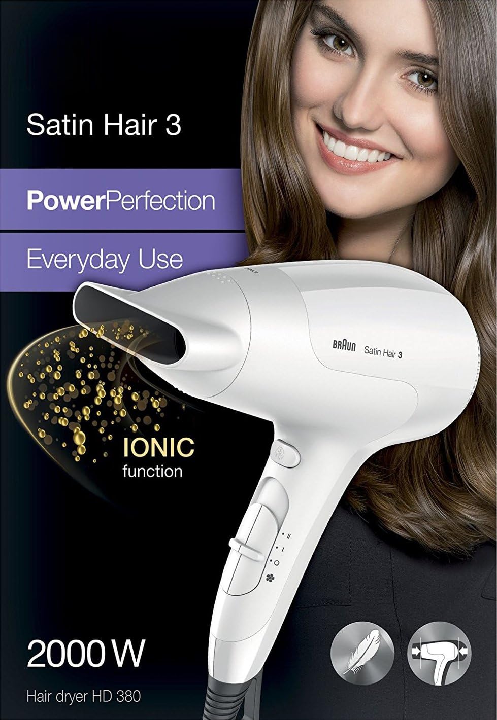 Braun Satin Hair 3 Hair Dryer With Ionic Function Braun Satin Hair 3 Hair Dryer With Ionic Function